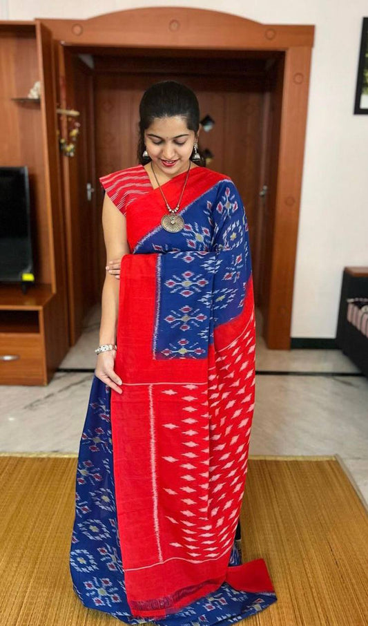 Ajrakh Style Linen Digital Printed Saree SA825-1212