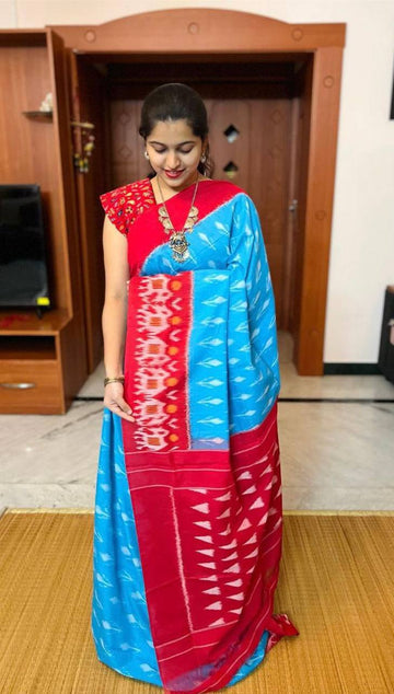 Ajrakh Style Linen Digital Printed Saree SA825-1219