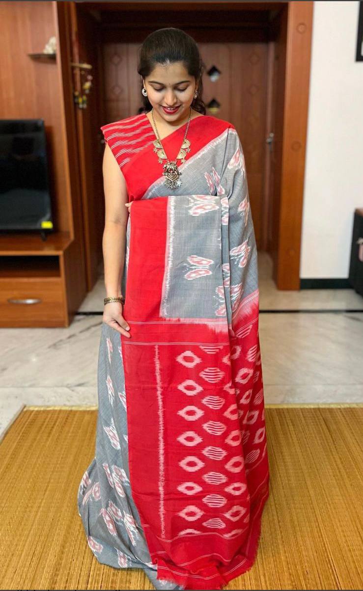 Ajrakh Style Linen Digital Printed Saree SA825-1220