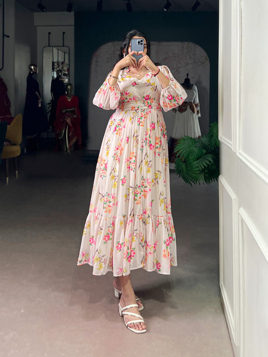 Georgette Floral Printed Frock – Stitched Ready-to-Wear SA925-1255