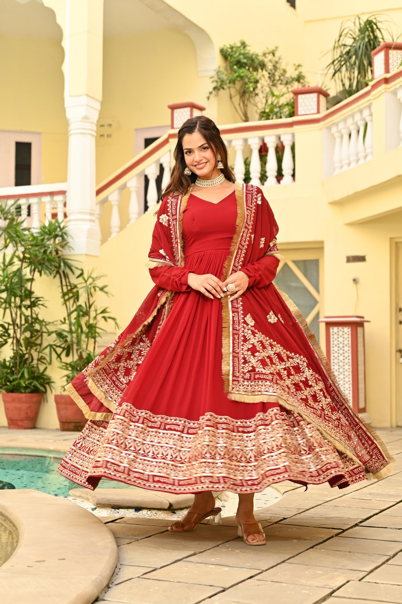 Premium Designer Ready-Made Gown with Dupatta SA925-1254