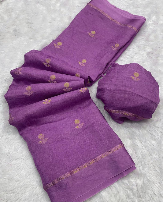Pure Soft Viscose Silk Saree with Satin Border SA1025-1343