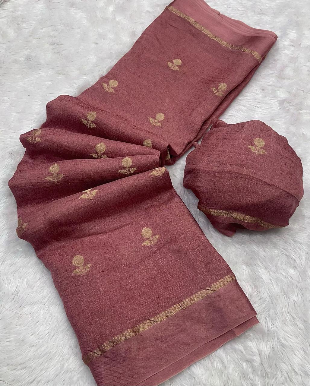 Pure Soft Viscose Silk Saree with Satin Border SA1025-1344
