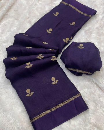 Pure Soft Viscose Silk Saree with Satin Border SA1025-1345