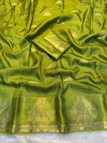 Rich Viscose Saree with Elegant Golden Zari Deer Border SA1025-1324