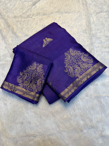 Rich Viscose Saree with Elegant Golden Zari Deer Border SA1025-1325