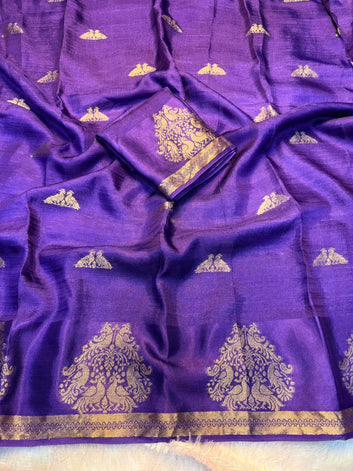 Rich Viscose Saree with Elegant Golden Zari Deer Border SA1025-1325