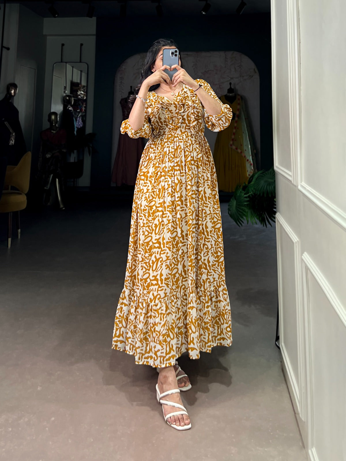 Printed Georgette Frock | Elegant Summer Ethnic Dres SA1125-1352