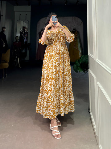 Printed Georgette Frock | Elegant Summer Ethnic Dres SA1125-1352