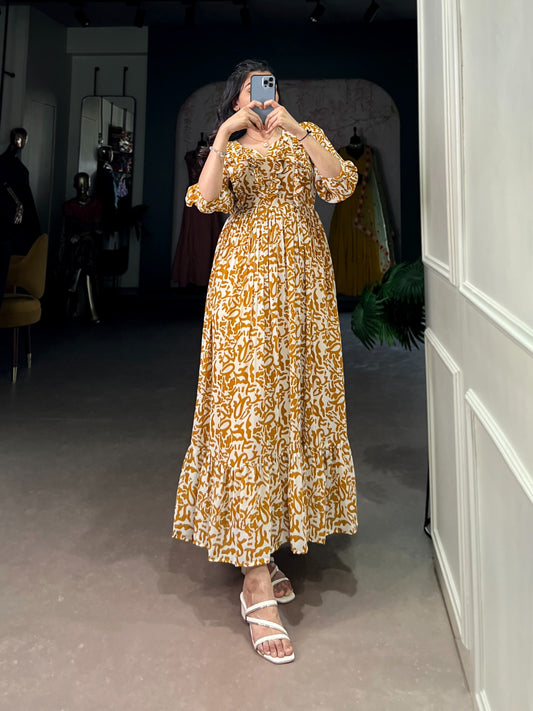 Printed Georgette Frock | Elegant Summer Ethnic Dres SA1125-1352