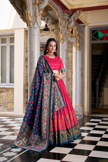 Tasar Silk Foil Print Lehenga Choli with Gota Patti Lace Dupatta! SA1125-1400