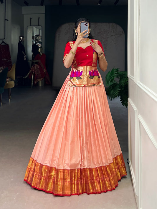 Jacquard Cotton Silk Co-ord Set Lehenga! SA1125-1404