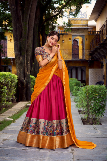 Silk Printed Zari Weaving Lehenga Choli! SA1125-1407