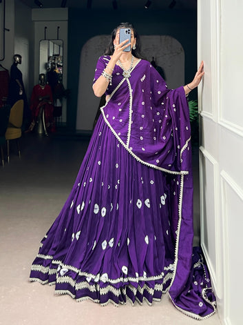 Pure Chanderi Bandhej Print Lehenga Choli ! SA1125-1416