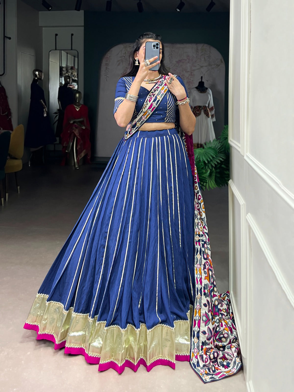 Pure Chanderi Zari Weaving Lehenga Choli ! SA1125-1417