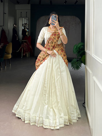 New Crush Lehenga Choli with Handloom Kora Silk Kalamkari Dupatta ! SA1125-1418