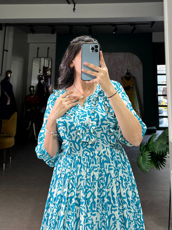 Printed Georgette Frock | Elegant Summer Ethnic Dres SA1125-1351