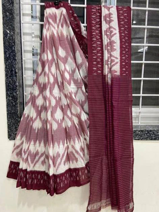 Ikkat Style Linen Digital Printed Saree SA125-181