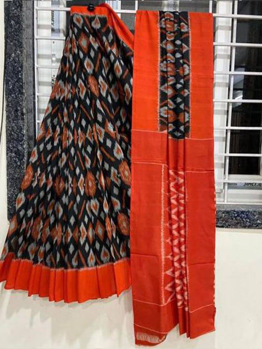 Ikkat Style Linen Digital Printed Saree SA125-182
