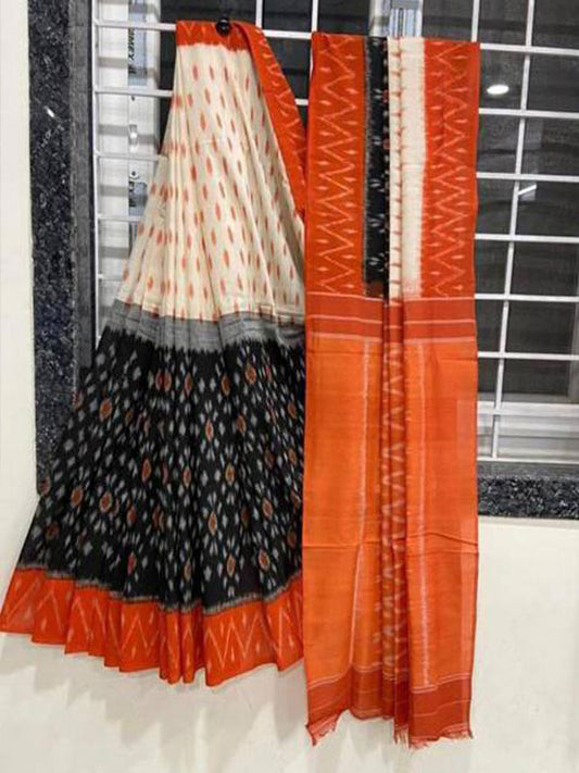 Ikkat Style Linen Digital Printed Saree SA125-183