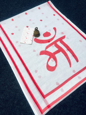 Red Devi – Durga Puja Special LinenSaree with Digital Print SA825-1003