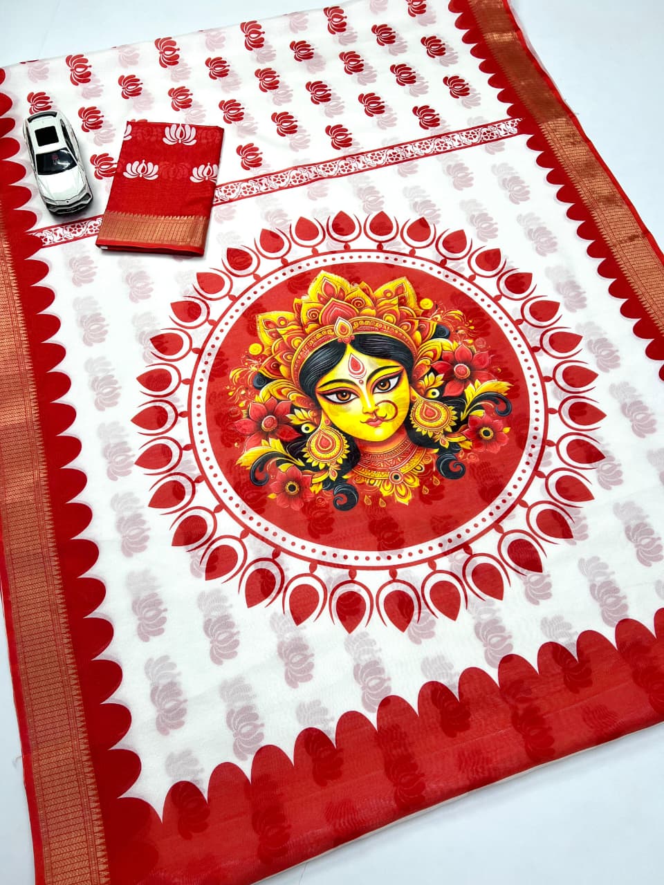 Red Devi – Durga Puja Special Soft Silk Saree with Digital Print SA825-976