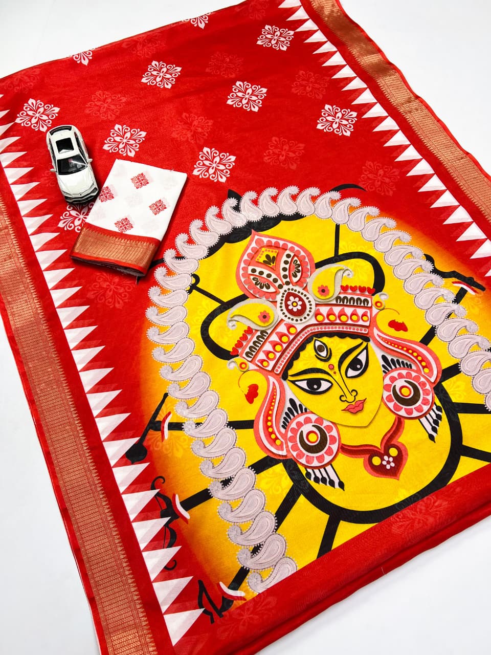 Red Devi – Durga Puja Special Soft Silk Saree with Digital Print SA825-974