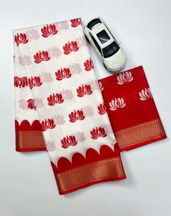 Red Devi – Durga Puja Special Soft Silk Saree with Digital Print SA825-976