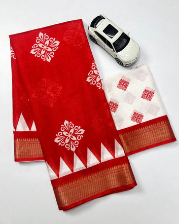 Red Devi – Durga Puja Special Soft Silk Saree with Digital Print SA825-974