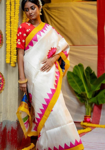 Red Devi – Durga Puja Special LinenSaree with Digital Print SA825-1018