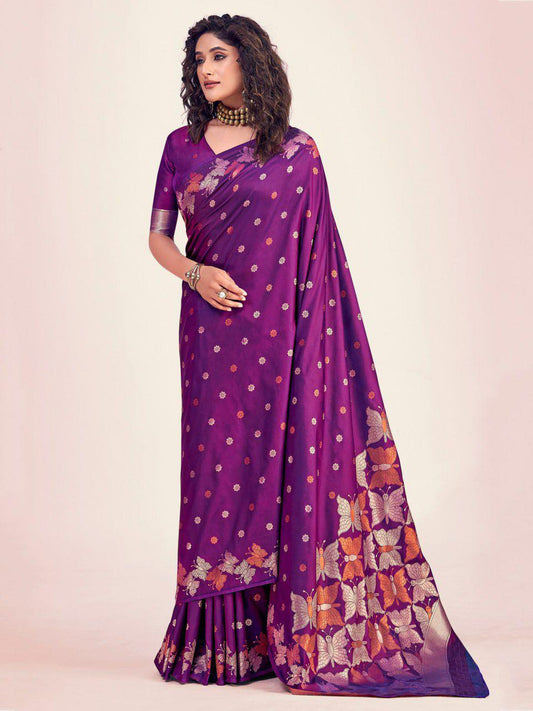 Timeless Elegance: Soft Lichi Silk Saree with Rich Jacquard Weave SA925-1094