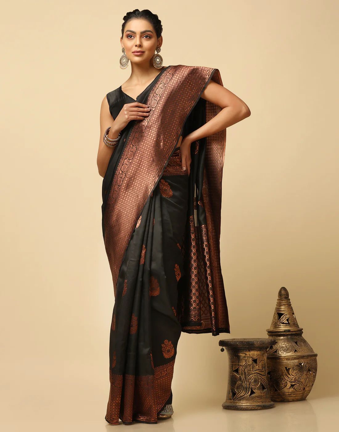 Elegance is effortless with this Soft Lichi Silk Saree SA925-1100