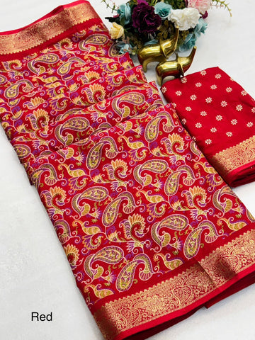 Kasturi: Soft Mul Mul Cotton Saree with Kashmiri Print SA925-1259