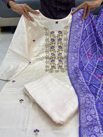 Graceful Banarasi Bandhej Suit Set | SA1225-1013