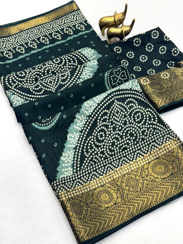 Soft Self Jacquard Dola Silk Bandhani Saree-SA1225-1595