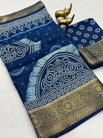 Soft Self Jacquard Dola Silk Bandhani Saree-SA1225-1597