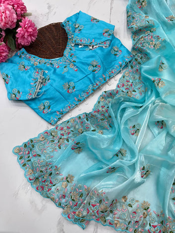 Very Soft Fendy Chiffon Pedding Designer Saree SA1225-1722