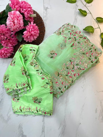 Very Soft Fendy Chiffon Pedding Designer Saree SA1225-1724