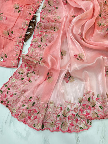 Very Soft Fendy Chiffon Pedding Designer Saree SA1225-1721