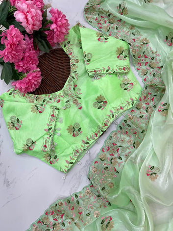 Very Soft Fendy Chiffon Pedding Designer Saree SA1225-1724