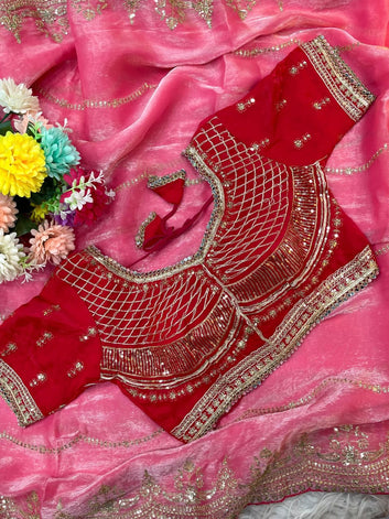 Very Soft Fendy Satin Designer Saree SA1225-1737