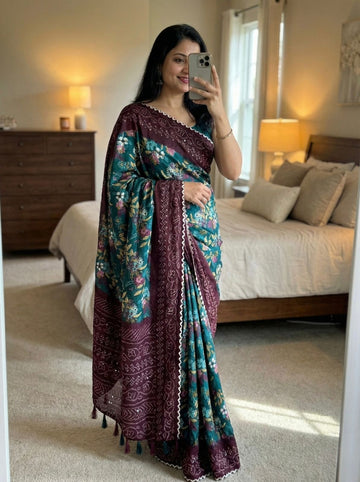 Pure Moss Bandhani Saree SA1225-1626
