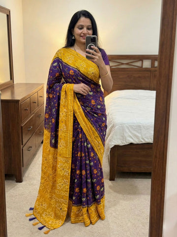 Pure Moss Bandhani Saree SA1225-1630