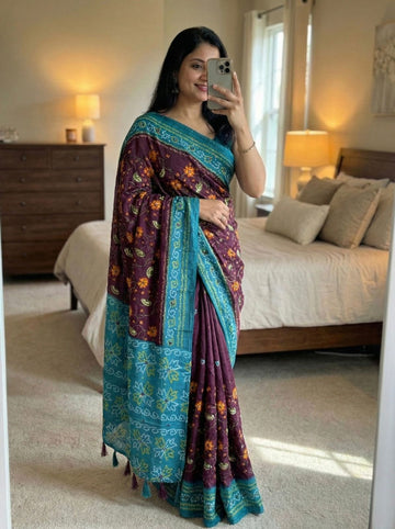 Pure Moss Bandhani Saree SA1225-1631