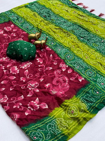 Pure Moss Bandhani Saree SA1225-1632 (Copy)