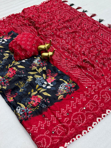 Pure Moss Bandhani Saree SA1225-1634