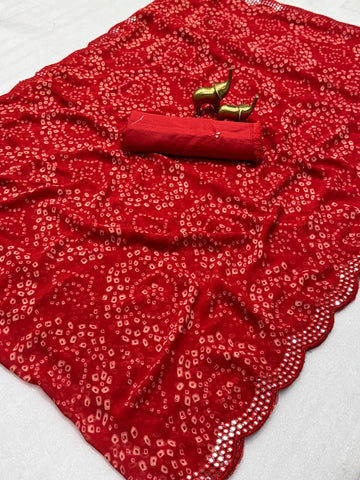 Pure Soft Lightweight Georgette Bandhani Saree SA1225-1636