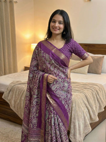 Beautiful Tasva Silk Saree with Ajrak Print SA1225-1643