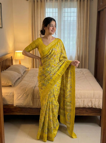 Beautiful Tasva Silk Saree with Ajrak Print SA1225-1644