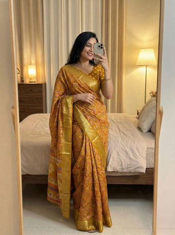 Soft Mul Mul Cotton Saree with Kashmiri Print SA1225-1655